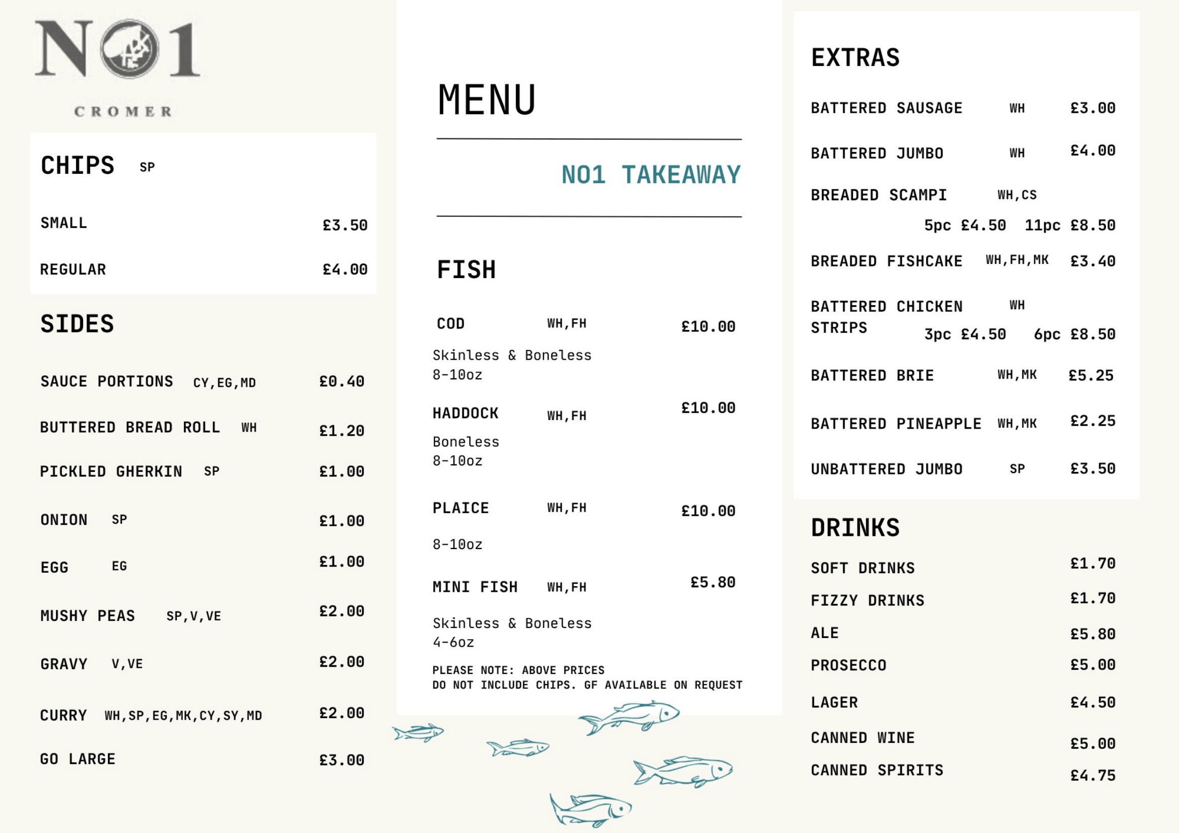 Upstairs Menu 1