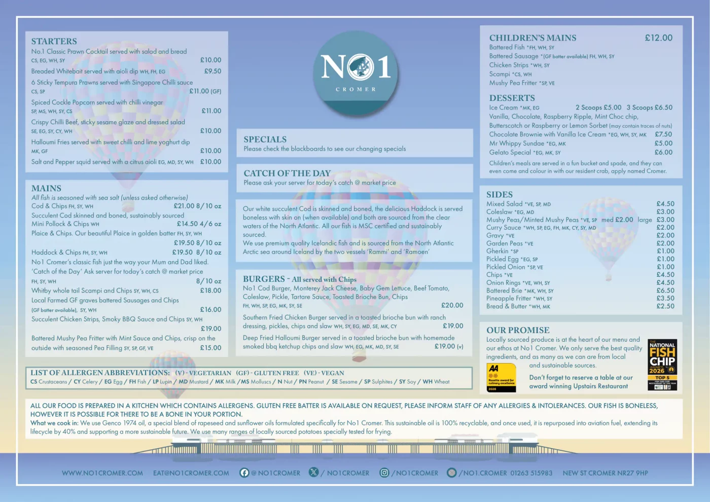 Downstairs Menu